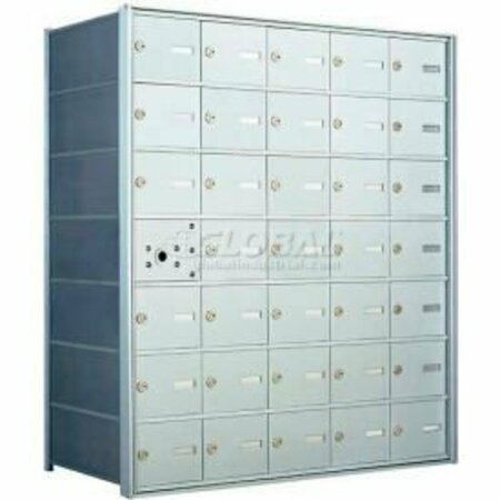 FLORENCE MFG CO 1400 Series Front Loading Horizontal Wall-Mounted Mailbox, 34 Compartments, Anodized Aluminum 140075A